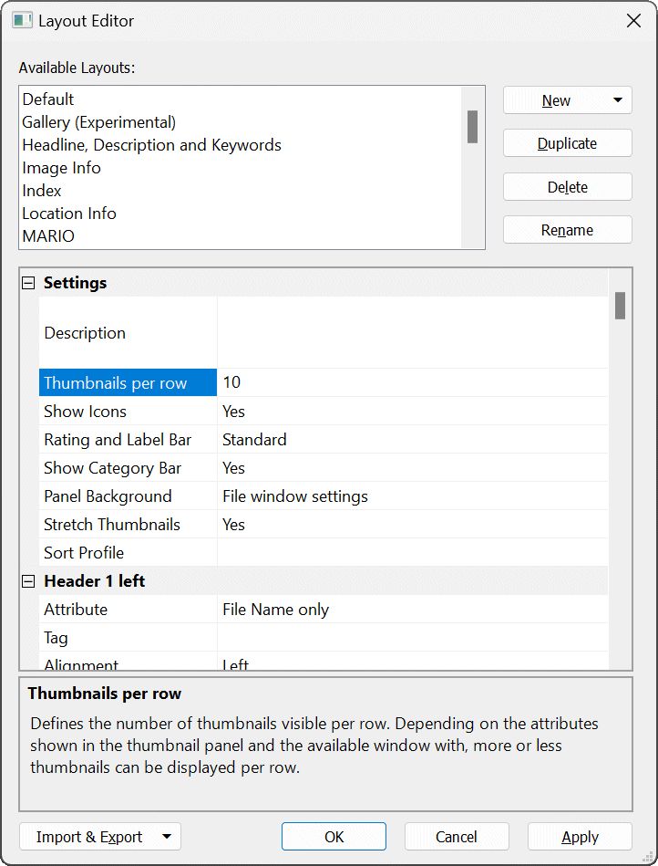 A screen shot of the full File Window layout editor.