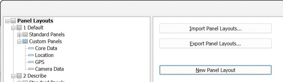 The Metadata Panel Layout Editor.