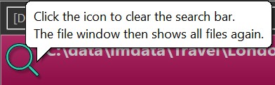 The File Window Caption changes color when a search is active.