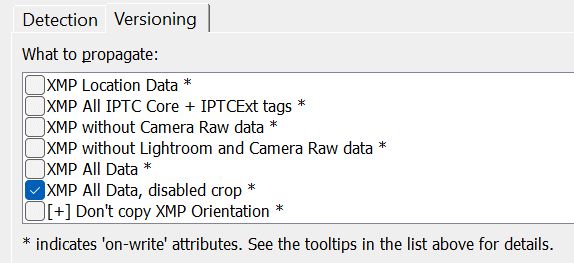 Selecting tag groups to propagate.