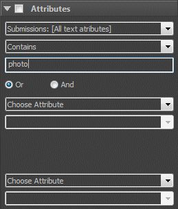 A screen shot of the Attributes filter.