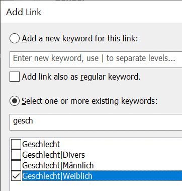 Adding a Link to a keyword.