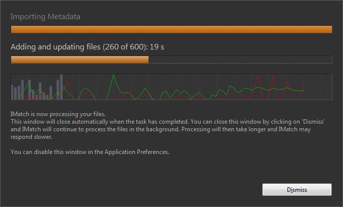 This dialog is shown while IMatch indexes large amounts of files.