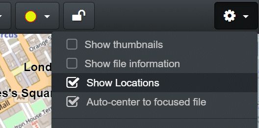 Enable location display via the corresponding option in the configuration menu.