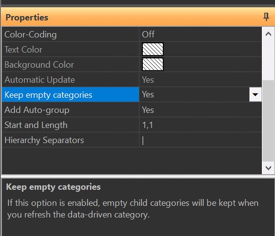 The special option for the @Keywords category that tell it to retain empty child categories.