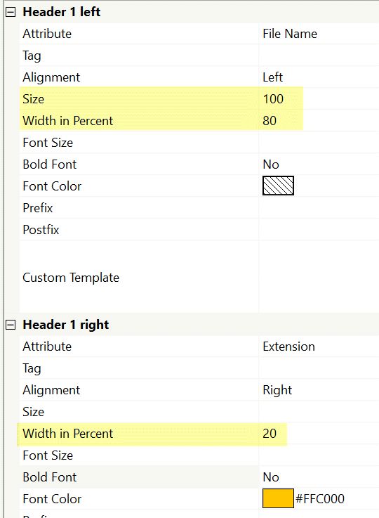 Changing the column width for the left header.