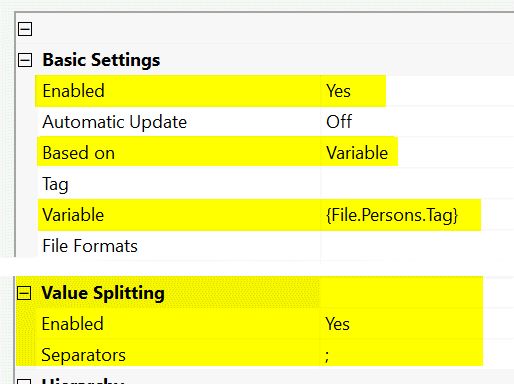 Use these settings for a data-driven category based on the persons in images.