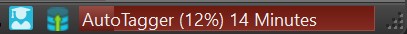 The AutoTagger progress bar in the IMatch status bar.