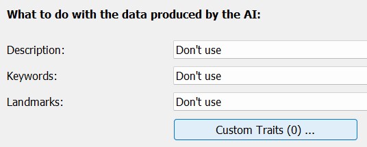 Opening the Custom Traits editor