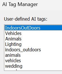 Managing AI trait tags in IMatch.