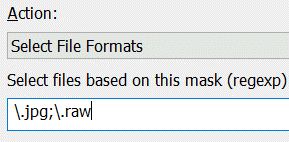 Different options (3) for different actions in an Automation Favorite.