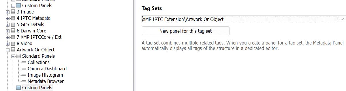 Selecting a custom tag set for a structured tag from the list of available sets.