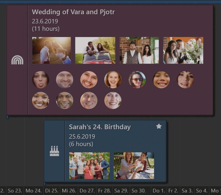 This screen shot shows an IMatch Event in the Event View. THe event is linked to multiple persons.