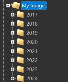 A folder hierarchy as displayed in the Media & Folders View.