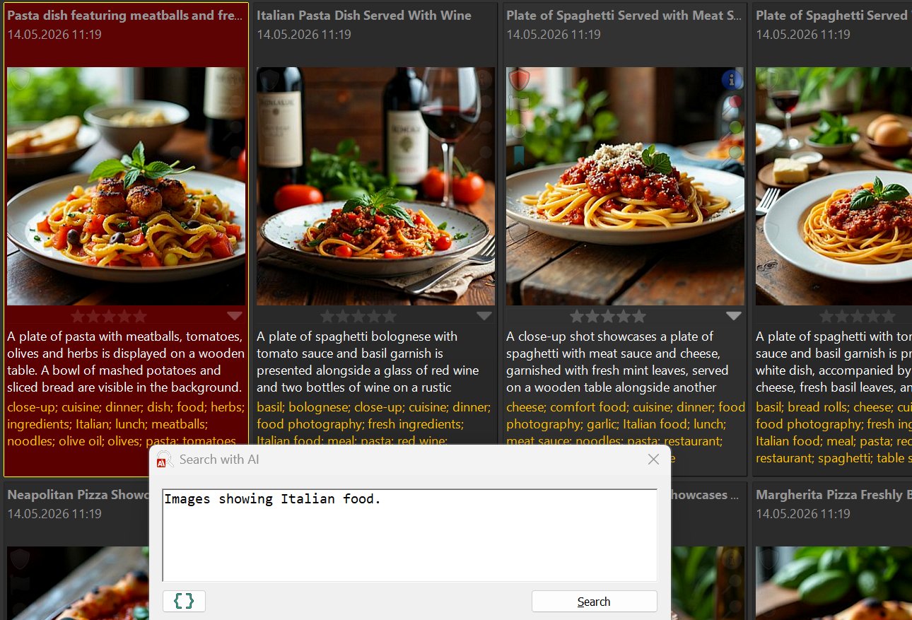 Searching for images showing Italian food.