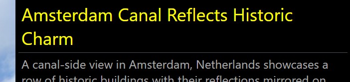 Using a larger font and yellow color for the headline.