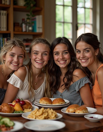 Image of four female persons at a table.
