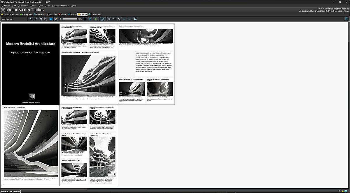 A screen shot a photo book Album covering architecture.