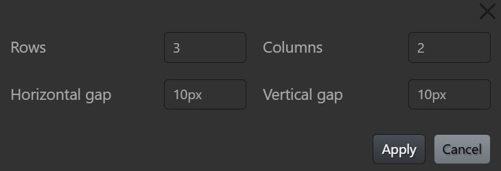 Arranging objects in rows and columns.