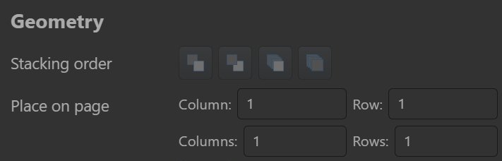 Specifying the number of columns and rows for an object.