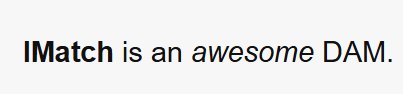 Formatting text with HTML tags.