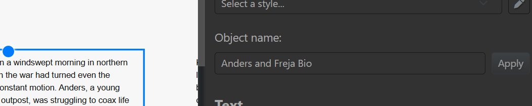 Naming an object.