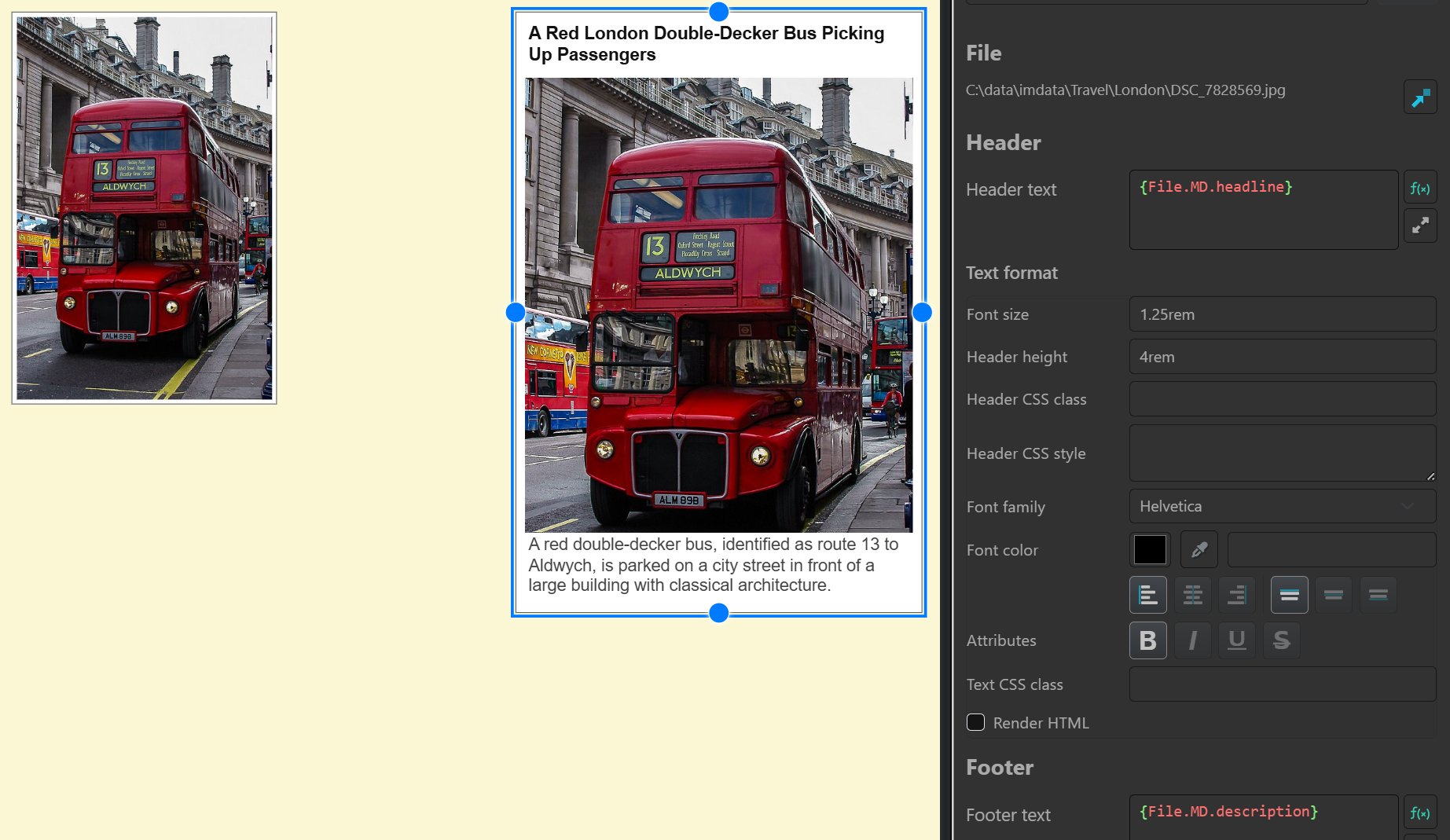 Styling objects with headers and footers.