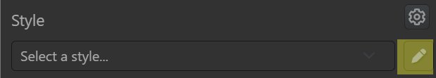 Opening the Style Editor in the Property Editor.