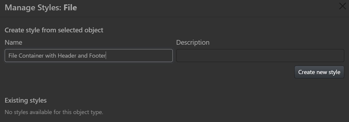 Creating a new style in the Style editor.