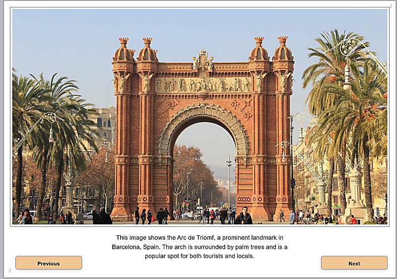 An Album page width button controls to navigate backwards and forwards.