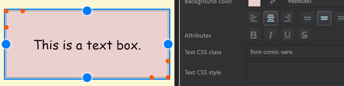 Applying a CSS class that changes the font family to a text object.