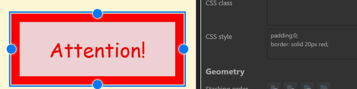 Using CSS styles for borders.