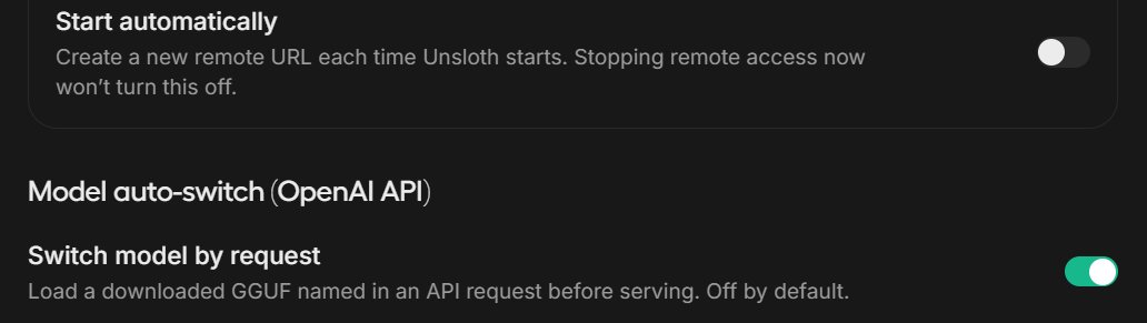 Enabling the option to switch models per API request.