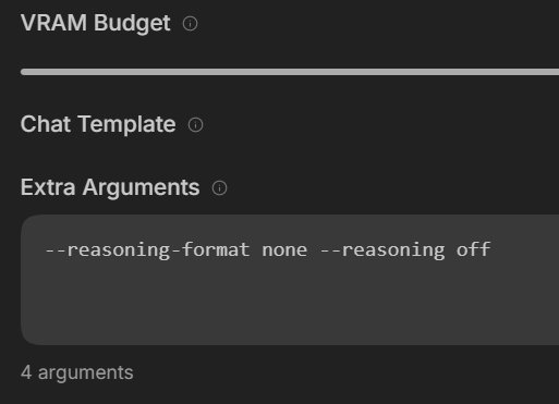 Providing extra parameters to llama-server in Unsloth Desktop