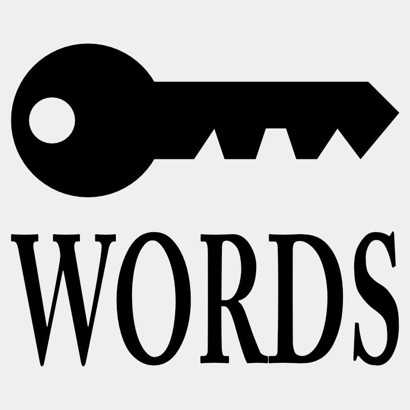 An image representing the term "keywords" in a playful manner to emphasize the importance of keywords in digital asset management.